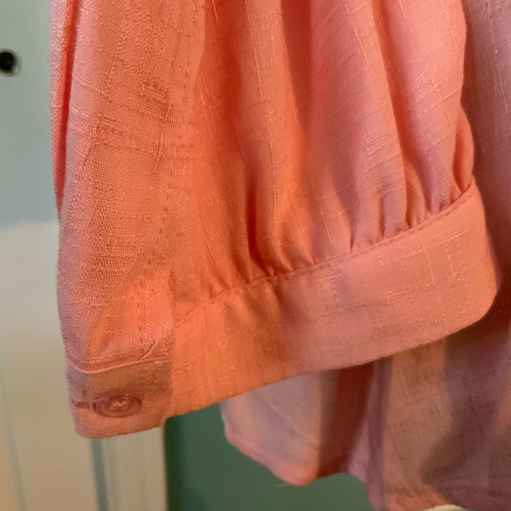 Pale Pink Entro Tunic Relaxed Fit Hi-Lo Hem Necktie Long Sleeve Classic - Picture 9 of 16